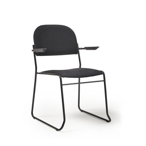 Jive stacking armchair with black frame in black fabric - JIV301K-K