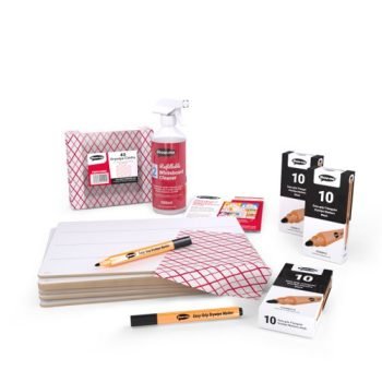 Rigid MDF A4 Whiteboards Lined Lapboards Classpack - 30 Sets