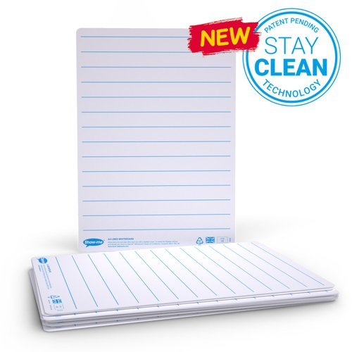 Show-me A4 Whiteboards Lined and Plain - Pack 10