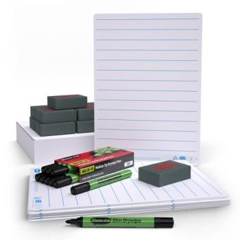 Show-me A4 Whiteboards Lined and Plain Pack - 10 Sets