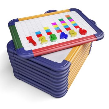 Show-me Magnetic Rainbow Framed Whiteboards A4 Gridded and Plain - Pack 10