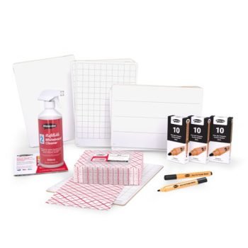Rigid MDF A4 Whiteboards Assorted Lapboards Classpack - 30 Sets