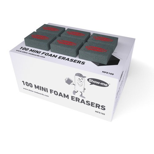 Show-me Mini Foam Whiteboard Erasers Bulk Box - Pack 100