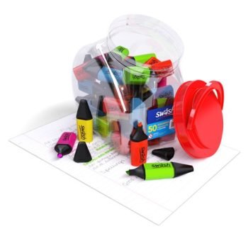 Swash Mini Highlighters Assorted Colours - Tub 50