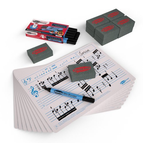 Show-me A4 Whiteboards Music Ruled and Plain - 10 Sets