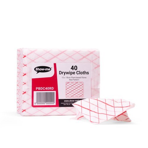 Show-me Plant Based Drywipe Cloths Small 150x180mm - Pack 40