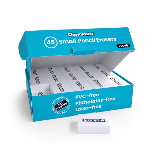 Classmaster Pencil Erasers Small 32x23x9mm - Pack 45