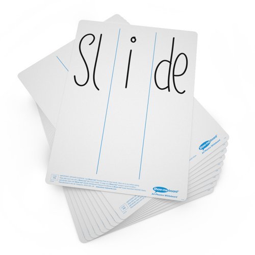 Show-me A4 Whiteboards Phonics Progression and Plain - Pack 10
