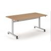 Pro flip table 1600x 800 silver frame beech top - PROFL16-S-B