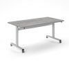 Pro flip table 1600x 800 silver frame grey oak top - PROFL16-S-GO