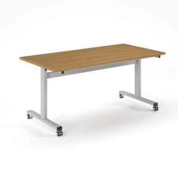 Pro flip table 1600x 800 silver frameoak top - PROFL16-S-O
