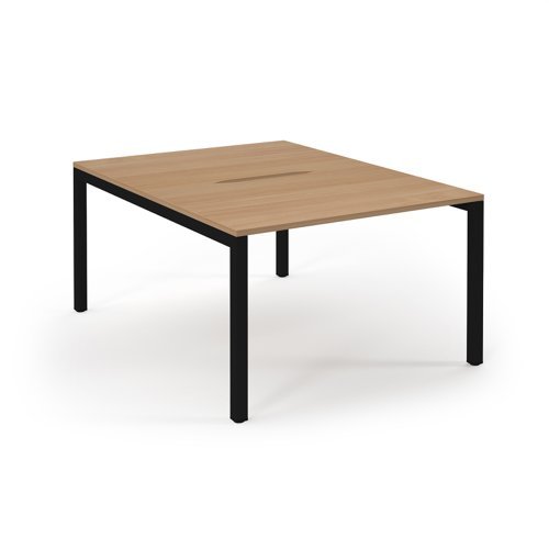 Connex back to back desks 1200mm x 1600mm black frame beech top - SCO1216-K-B