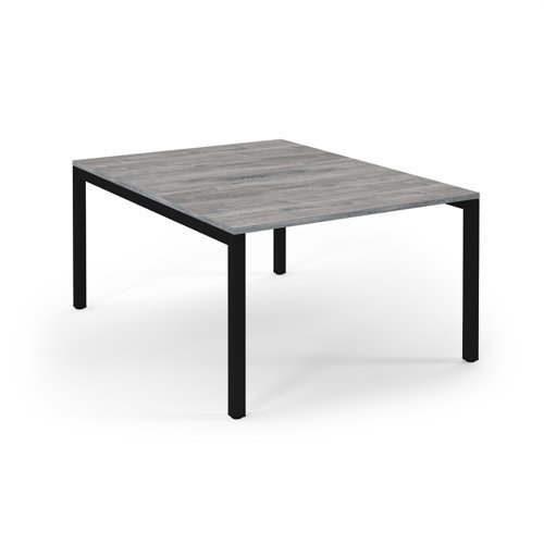 Connex back to back desks 1200mm x 1600mm black frame grey oak top - SCO1216-K-GO