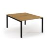Connex back to back desks 1200mm x 1600mm black frame oak top - SCO1216-K-O