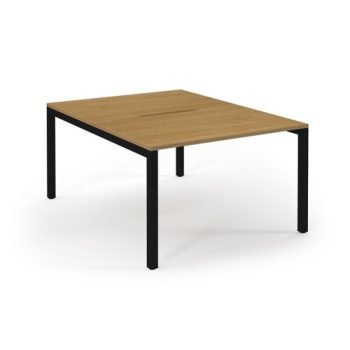 Connex back to back desks 1200mm x 1600mm black frame oak top - SCO1216-K-O