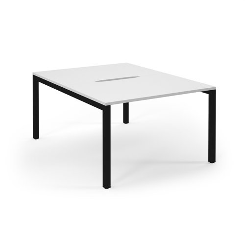 Connex back to back desks 1200mm x 1600mm black frame white top - SCO1216-K-WH
