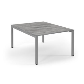 Connex back to back desks 1200mm x 1600mm silver frame grey oak top - SCO1216-S-GO