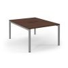 Connex back to back desks 1200mm x 1600mm silver frame walnut top - SCO1216-S-W