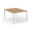 Connex back to back desks 1200mm x 1600mm white frame beech top - SCO1216-WH-B