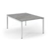 Connex back to back desks 1200mm x 1600mm white frame grey oak top - SCO1216-WH-GO