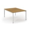 Connex back to back desks 1200mm x 1600mm white frame oak top - SCO1216-WH-O