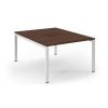 Connex back to back desks 1200mm x 1600mm white frame walnut top - SCO1216-WH-W