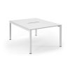 Connex back to back desks 1200mm x 1600mm white frame white top - SCO1216-WH-WH