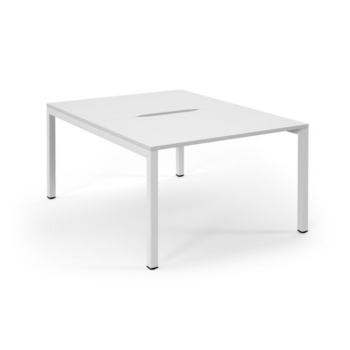 Connex back to back desks 1200mm x 1600mm white frame white top - SCO1216-WH-WH