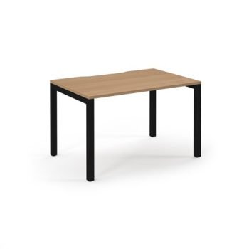 Connex single desk 1200mm x 800mm black frame beech top - SCO128-K-B
