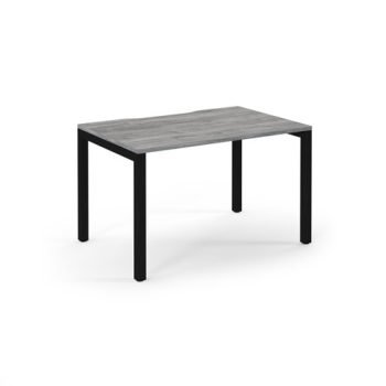 Connex single desk 1200mm x 800mm black frame grey oak top - SCO128-K-GO