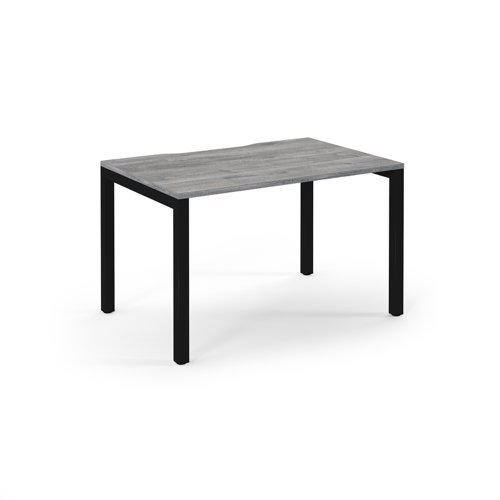 Connex single desk 1200mm x 800mm black frame grey oak top - SCO128-K-GO