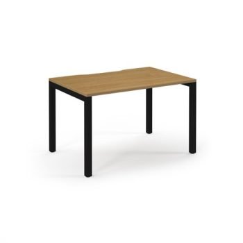 Connex single desk 1200mm x 800mm black frame oak top - SCO128-K-O
