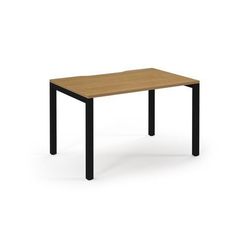 Connex single desk 1200mm x 800mm black frame oak top - SCO128-K-O