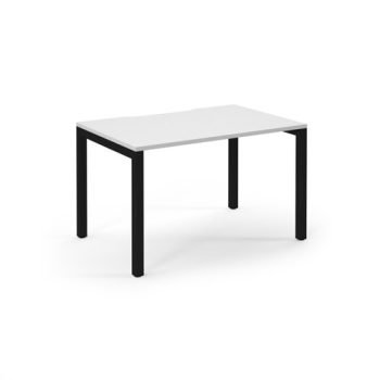 Connex single desk 1200mm x 800mm black frame white top - SCO128-K-WH