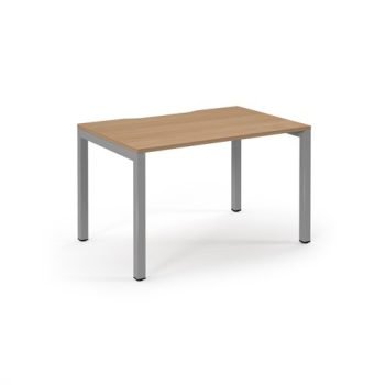Connex single desk 1200mm x 800mm silver frame beech top - SCO128-S-B