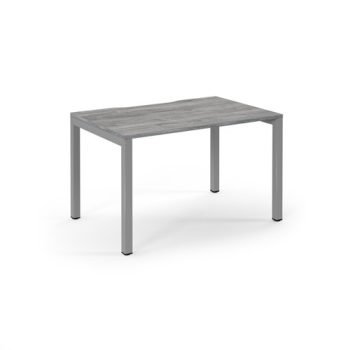 Connex single desk 1200mm x 800mm silver frame grey oak top - SCO128-S-GO