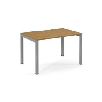 Connex single desk 1200mm x 800mm silver frame oak top - SCO128-S-O