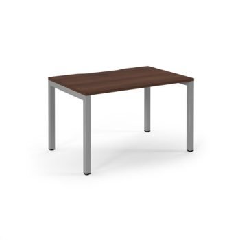 Connex single desk 1200mm x 800mm silver frame walnut top - SCO128-S-W