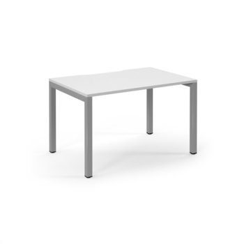 Connex single desk 1200mm x 800mm silver frame white top - SCO128-S-WH