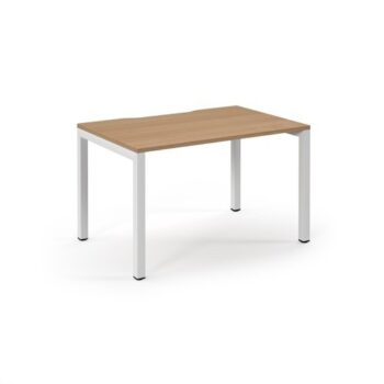 Connex single desk 1200mm x 800mm white frame beech top - SCO128-WH-B