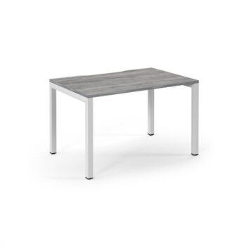 Connex single desk 1200mm x 800mm white frame grey oak top - SCO128-WH-GO