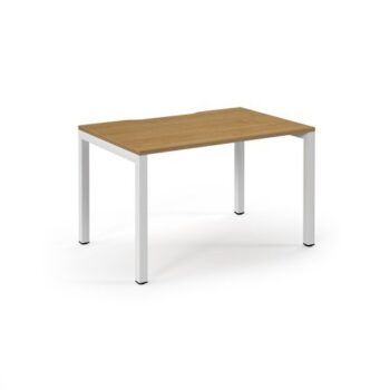 Connex single desk 1200mm x 800mm white frame oak top - SCO128-WH-O