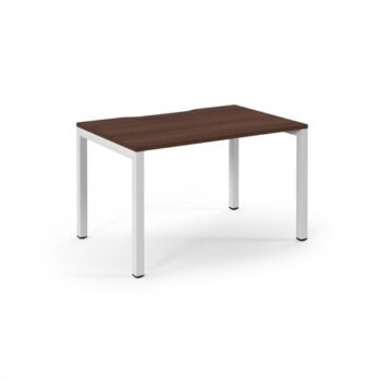 Connex single desk 1200mm x 800mm white frame walnut top - SCO128-WH-W
