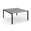 Connex back to back desks 1400mm x 1600mm black frame grey oak top - SCO1416-K-GO