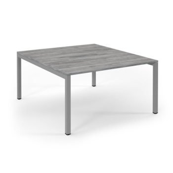 Connex back to back desks 1400mm x 1600mm silver frame grey oak top - SCO1416-S-GO