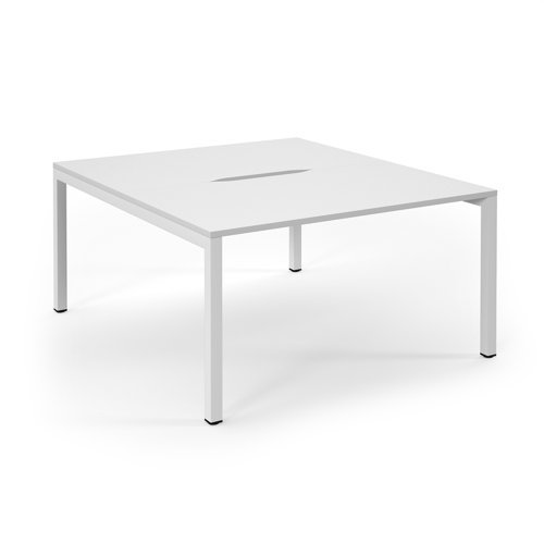 Connex back to back desks 1400mm x 1600mm white frame white top - SCO1416-WH-WH