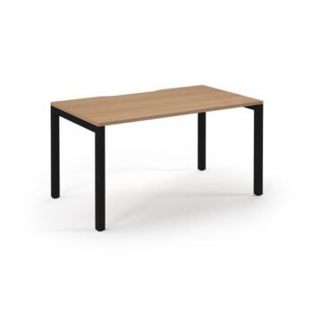 Connex single desk 1400mm x 800mm black frame beech top - SCO148-K-B