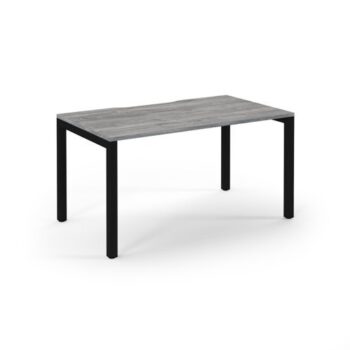 Connex single desk 1400mm x 800mm black frame grey oak top - SCO148-K-GO