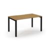 Connex single desk 1400mm x 800mm black frame oak top - SCO148-K-O