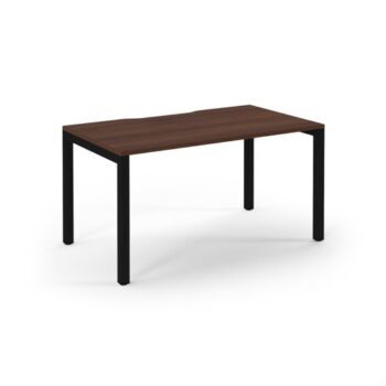 Connex single desk 1400mm x 800mm black frame walnut top - SCO148-K-W